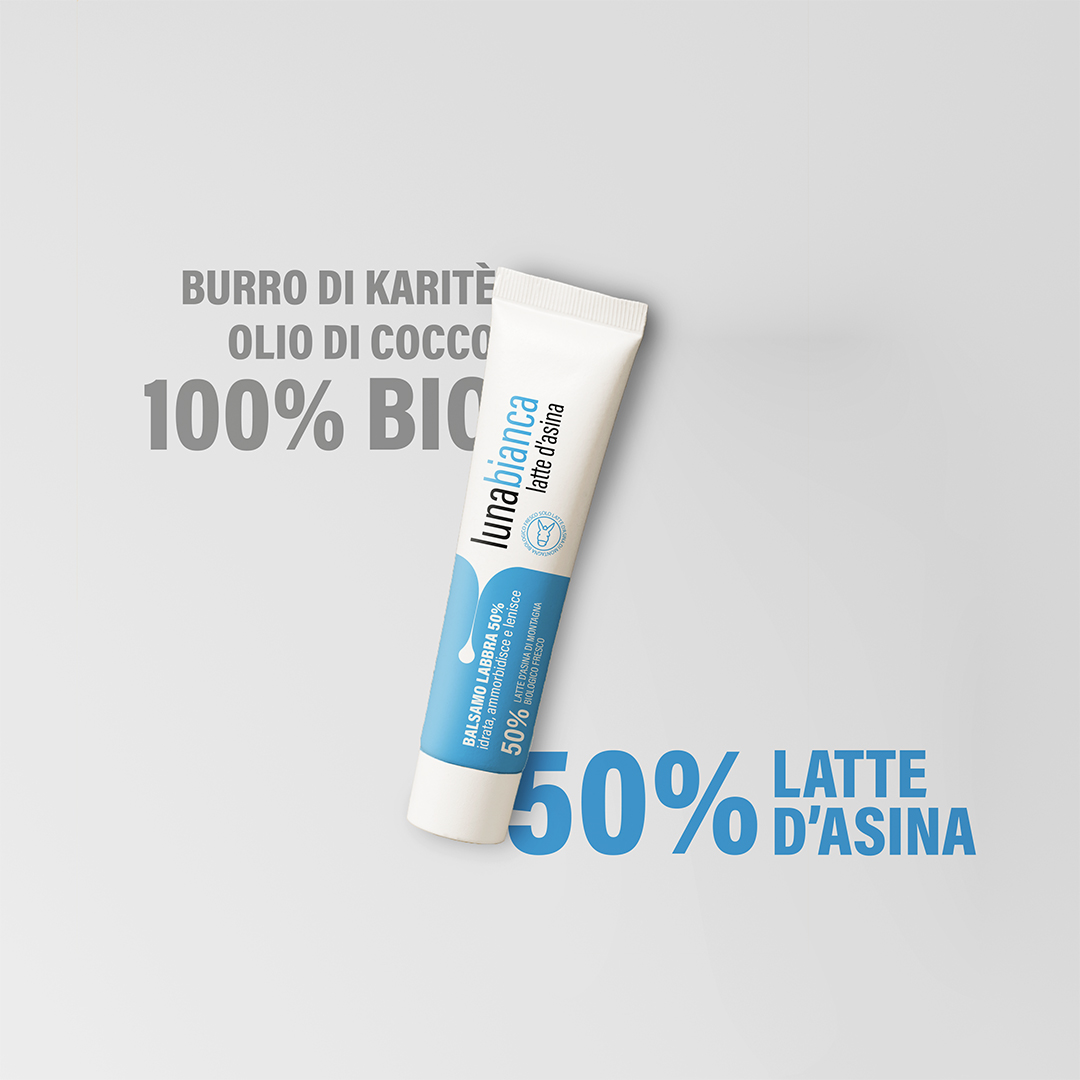 Balsamo labbra latte d'asina 50% Luna Bianca