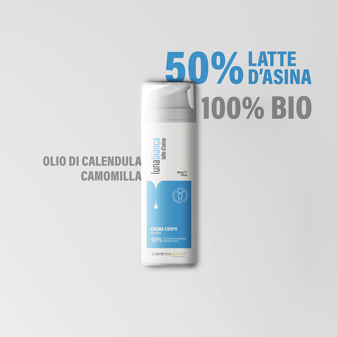 Crema corpo latte d'asina 50% Luna Bianca