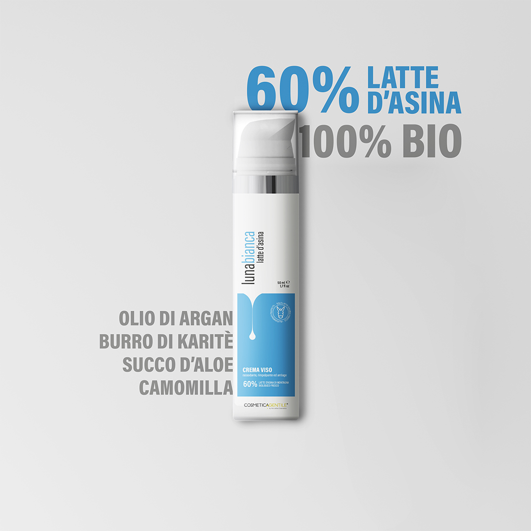 Crema viso latte d'asina 60% Luna Bianca